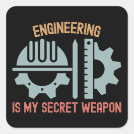 Adesivo Quadrado Engenharia É Minha Arma Secreta