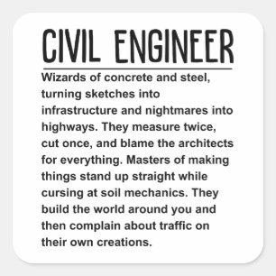 Adesivo Quadrado Engenheiro Civil