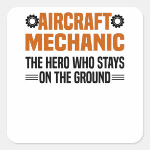 Adesivo Quadrado Engenheiro de Engenheiro para aeronaves mecânicas