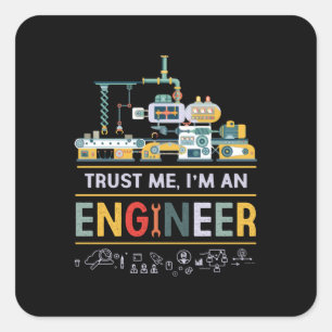 Adesivo Quadrado Engenheiro Eu Sou Um Engenheiro
