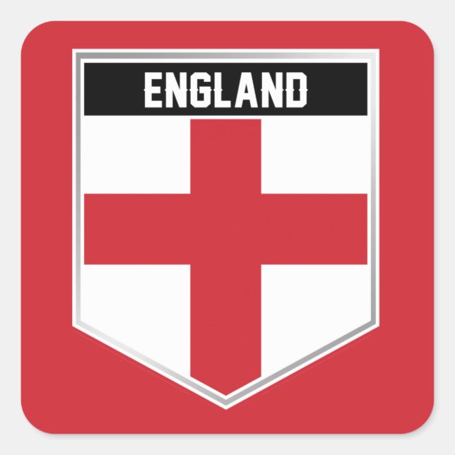 Adesivo Quadrado England Flag Shield (Frente)