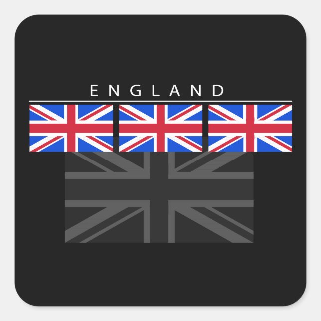 Adesivo Quadrado England Flag Sticker (Frente)