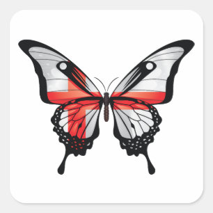Adesivo Quadrado England Swallowtail Butterfly Flag