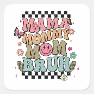 Adesivo Quadrado Engraçada Mamãe Flores no Dia da Mãe Bonita Mãe