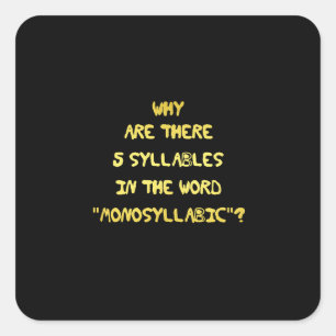 Adesivo Quadrado Engraçado 5 - Sílaba Piada Ortográfica