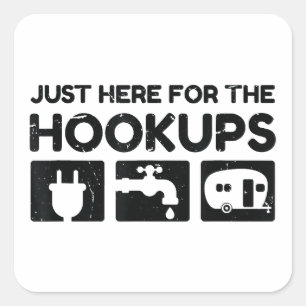 Adesivo Quadrado Engraçado Acampamento RV Caravan Motorhome Aqui Pa