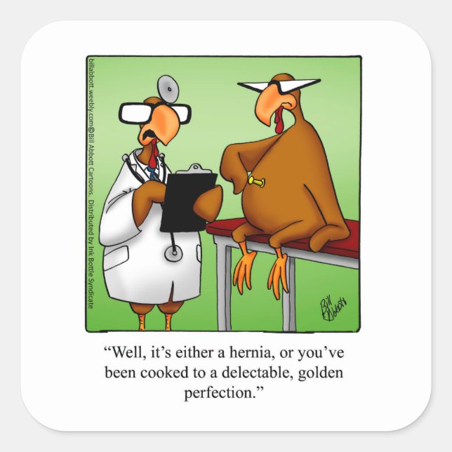 Adesivo Quadrado Engraçado Ação de Graças Humor Stickers (Frente)