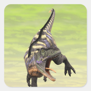 Adesivo Quadrado Engraçado Aucasaurus Dinossaur - Perfeito para Din