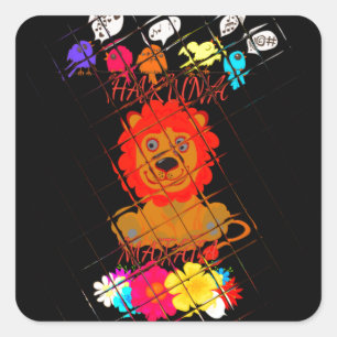 Adesivo Quadrado Engraçado Baby Lion King: Hakuna Matata Art Design