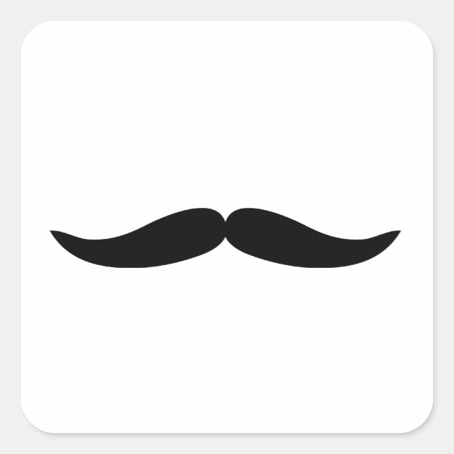 Adesivo Quadrado Engraçado bigode negro ou bigode (Frente)