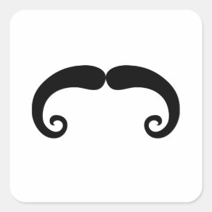Adesivo Quadrado Engraçado bigode preto ou bigode
