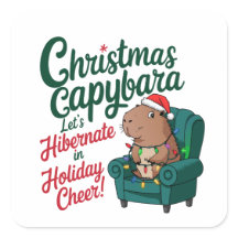 Engraçado Capybara Christmas Sticker