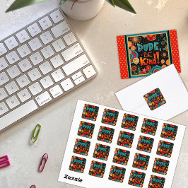 Adesivo Quadrado Engraçado Cara, Seja Bonito E Cheio De Bondade