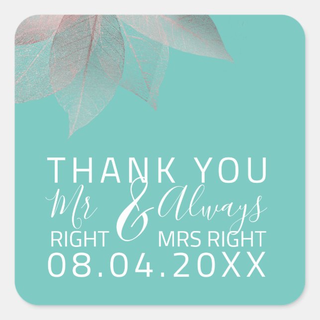 Adesivo Quadrado Engraçado Casamento Sr. Certo $ Sempre Má Direita (Frente)