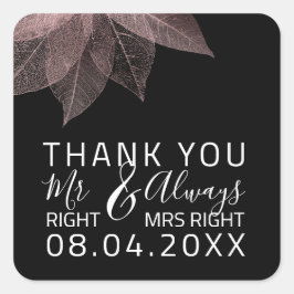 Adesivo Quadrado Engraçado Casamento Sr. Certo $ Sempre Miss Direit