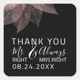 Adesivo Quadrado Engraçado Casamento Sr. Certo $ Sempre Miss Direit