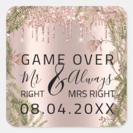 Adesivo Quadrado Engraçado Casamento, Sr. Certo. Sempre O Jogo Da D