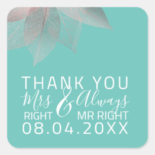 Adesivo Quadrado Engraçado Casamento Sra. Right $ Always Mr Right