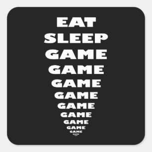 Adesivo Quadrado Engraçado "Coma Jogo do Jogo do Sono..."