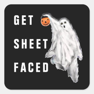 Adesivo Quadrado Engraçado de Halloween