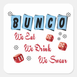 Adesivo Quadrado Engraçado Dice Girls Night Out Bunco