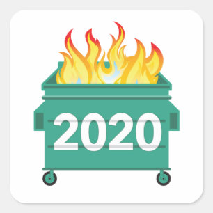 Adesivo Quadrado Engraçado do Dumpster Fire 2020