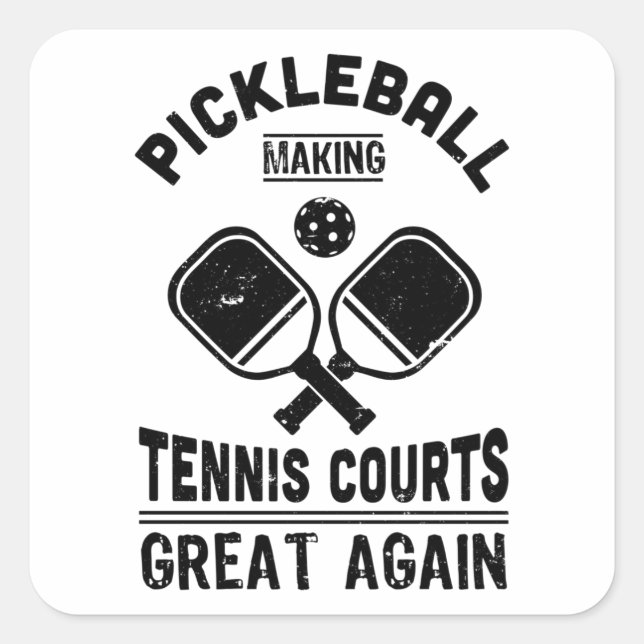 Adesivo Quadrado Engraçado Excelente De Pickleball Novamente Dink G (Frente)
