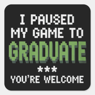 Adesivo Quadrado Engraçado Formando de 2025 Gamer Graduação
