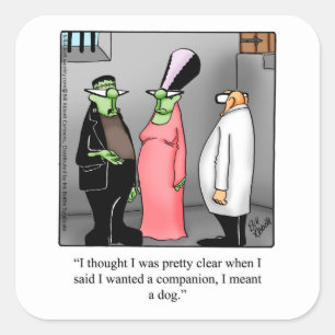 Adesivo Quadrado Engraçado Frankenstein Humor Halloween Stickers