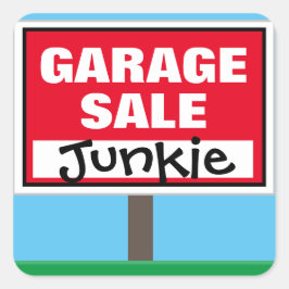 Adesivo Quadrado Engraçado Garage Sale Junkie