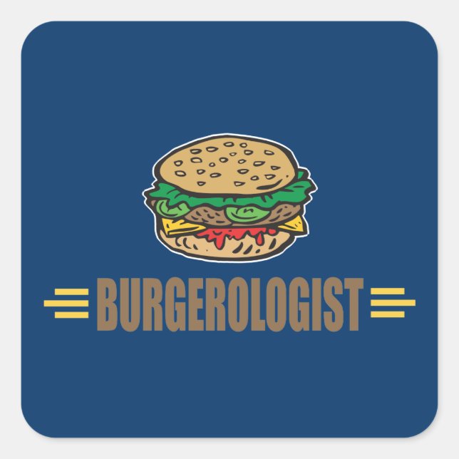 Adesivo Quadrado Engraçado Hamburger (Frente)