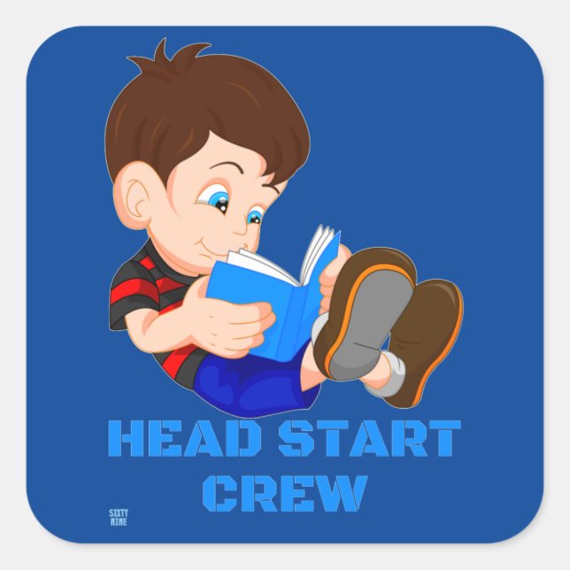 adesivo quadrado engraçado "HEAD START TRW" (Frente)