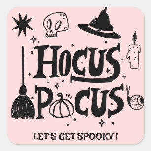 Adesivo Quadrado Engraçado Hocus Pocus Witeen
