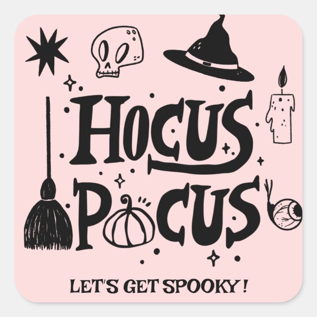Adesivo Quadrado Engraçado Hocus Pocus Witeen (Frente)