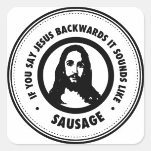 Adesivo Quadrado Engraçado Jesus