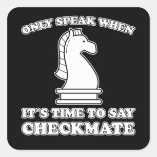 Adesivo Quadrado Engraçado Jogo Chess Piece Chess Player Divertido
