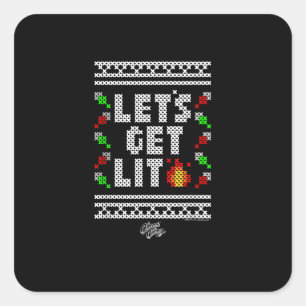 Adesivo Quadrado Engraçado Natal - Vamos Sente-Se