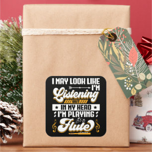 Adesivo Quadrado Engraçado ouvir na minha cabeça Estou tocando minh