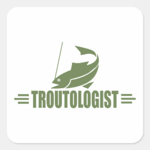 Adesivo Quadrado Engraçado Pesca de Trutas