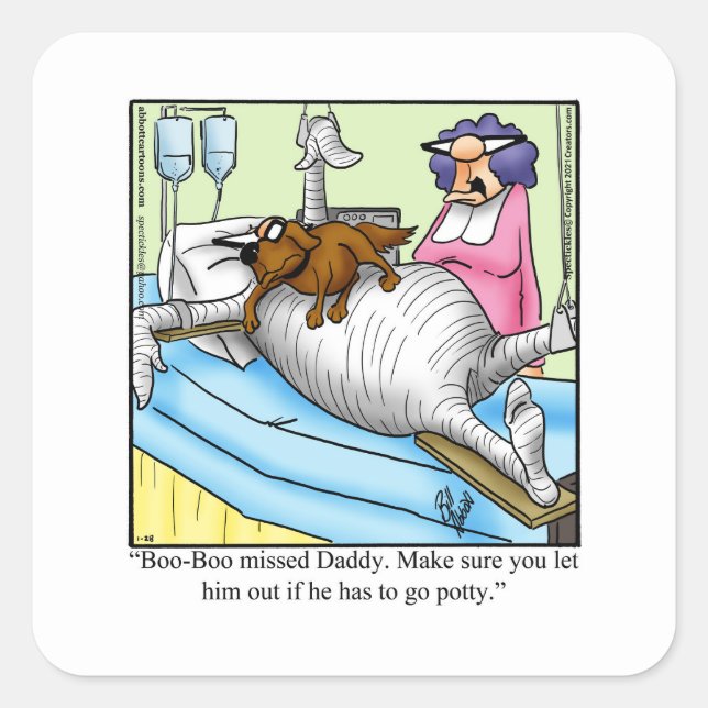 Adesivo Quadrado Engraçado Pet Humor Stickers (Frente)