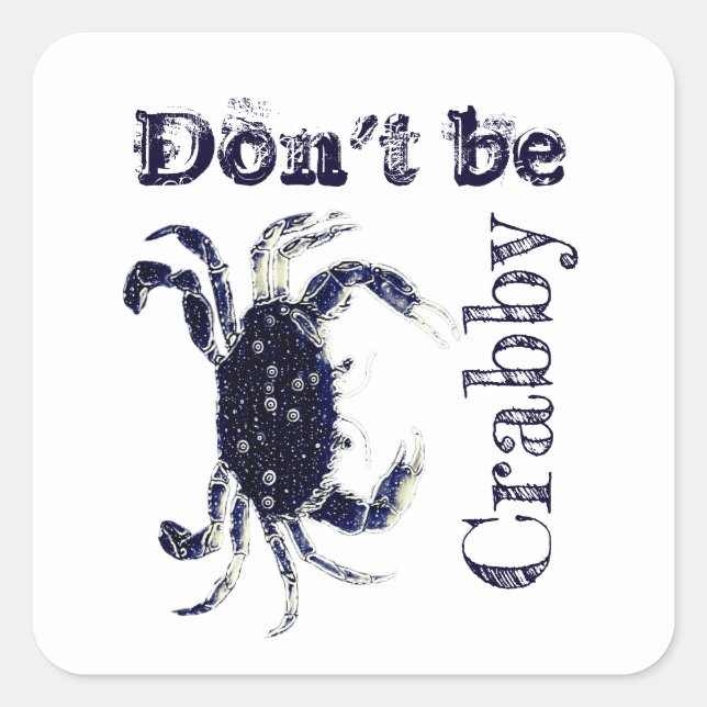 Adesivo Quadrado Engraçado Praia Verão Não Seja Assustador (Frente)