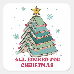 Adesivo Quadrado Engraçado Presente para Bibliotecário, Tudo Reserv