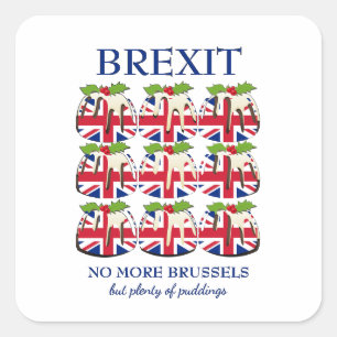 Adesivo Quadrado Engraçado   Pudim de Natal   UNIÃO JACK   RESÍD