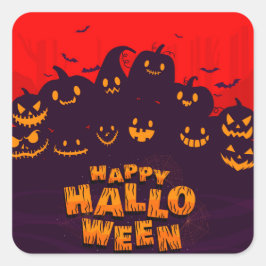 Adesivo Quadrado Engraçado Pumphins Morre Vermelhos Volta Feliz Dia