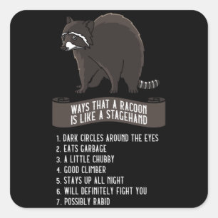 Adesivo Quadrado ENGRAÇADO QUOTES Palco Stagehand Gift Roadie