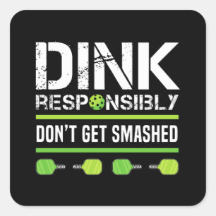 Adesivo Quadrado Engraçado Retirada Pickleball Dink