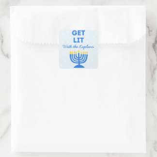 Adesivo Quadrado Engraçado "Sai", Quic Personalizou Menorah Hanukka