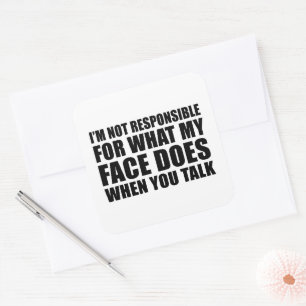 Adesivo Quadrado Engraçado sarcástico cita humor sarcasmo introvert