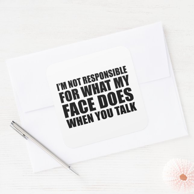 Adesivo Quadrado Engraçado sarcástico cita humor sarcasmo introvert (Envelope)