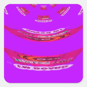 Adesivo Quadrado Engraçado, sinto sua falta, estou entediado